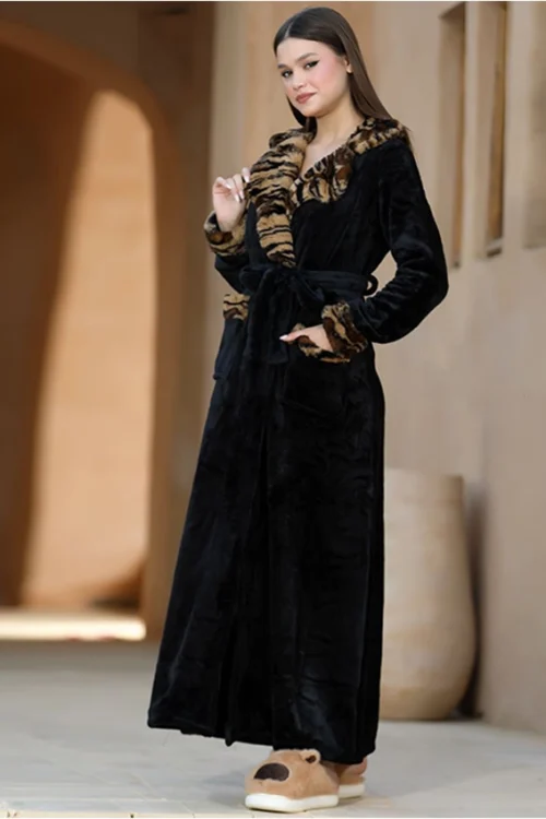 Luxurious Animal Print Long Robe
