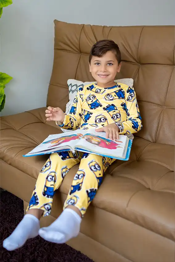 Cartoon Pattern Long Sleeve Kids Set